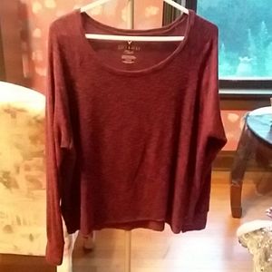 Maroon long sleeved top